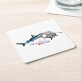 Niedliche Hai-Liebhaber Shotglas Rechteckiger Pappuntersetzer (angewinkelt)