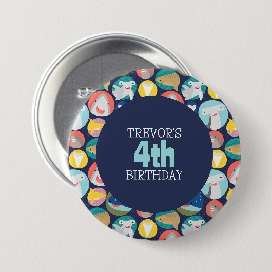 Niedliche Haiarten Button (Vorne & Hinten)