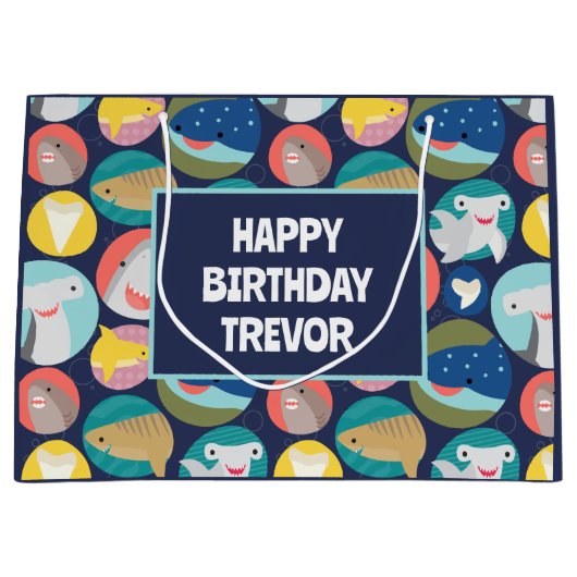 Niedliche Haiarten Große Geschenktüte (Vorderseite)