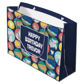 Niedliche Haiarten Große Geschenktüte (Rückseite Schrägansicht)