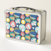 Niedliche Haiarten Metall Brotdose (Rückseite)