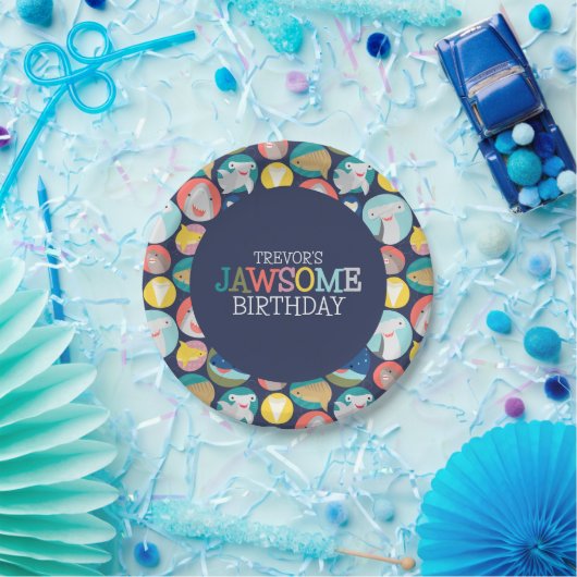 Niedliche Haiarten Pappteller (Party)