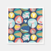 Niedliche Haiarten Serviette (Vorderseite)