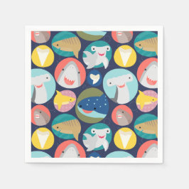 Niedliche Haiarten Serviette