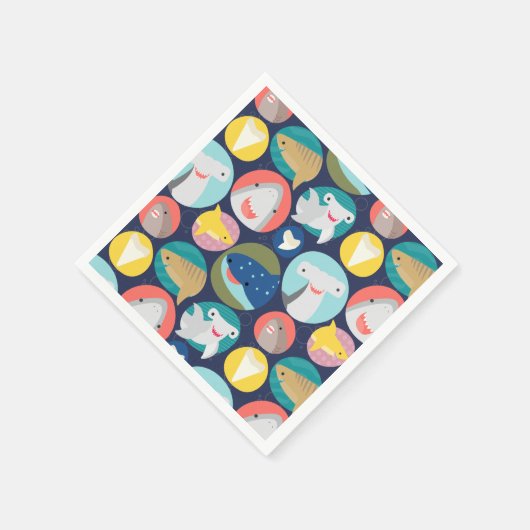 Niedliche Haiarten Serviette (Ecke)