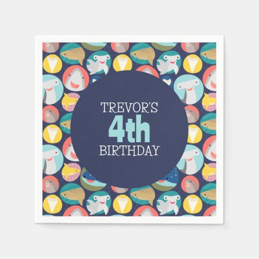 Niedliche Haiarten Serviette (Vorderseite)