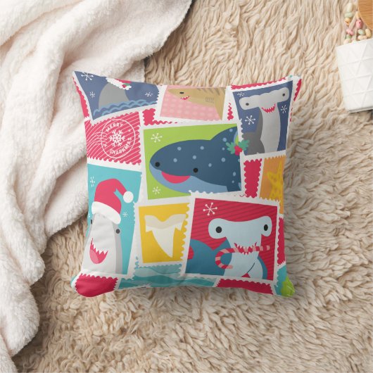 Niedliche Haiarten Weihnachten Kissen (Decke)