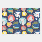 Niedliche Haiarten zum Geburtstag Geschenkpapier Set (Vorderseite)