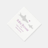 Niedliche Haie Herz Lila Baby Dusche Serviette (Ecke)