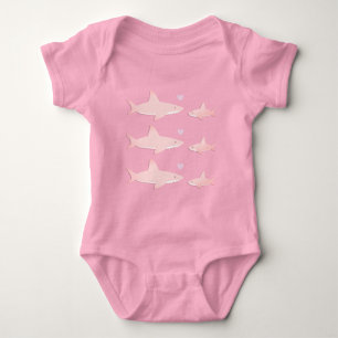 Niedliche Haie rosa   Baby Bodysuit Baby Strampler