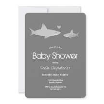 Niedliche Haie Solid Gray Vertical Baby Dusche