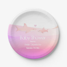 Niedliche Haie und Ozeanrosa | Babydusche