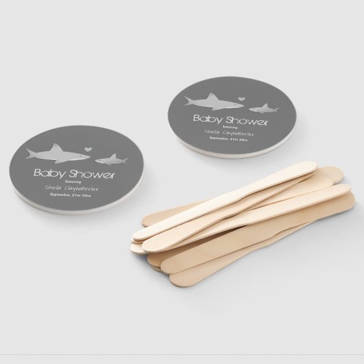 Niedliche Haifische mit solidem grauem Hintergrund Fächer (Non-assembled)