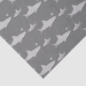 Niedliche Haifische mit solidem grauem Hintergrund Seidenpapier (Ausschnitt)