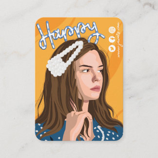 Niedliche Hair Clip Display Card Visitenkarte