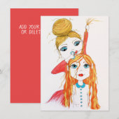 Niedliche Haircut Whimsical Art Illustration Card (Vorne/Hinten)