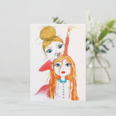 Niedliche Haircut Whimsical Art Illustration Card (Stehend Vorderseite)