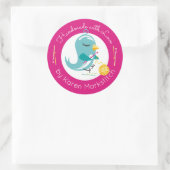 Niedliche Hakengarne aus Geflügel, handgefertigt m Runder Aufkleber (Tasche)