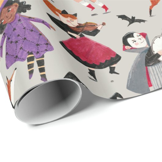 Niedliche Halbbilderdarstellung Geschenkpapier (Rolleneckpunkt)