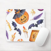 Niedliche Halloween-Abbildung mit Kürbis und Flede Mousepad (Mit Mouse)