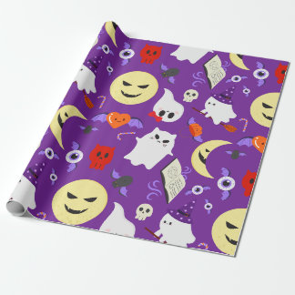 Niedliche Halloween-Attribute Geschenkpapier