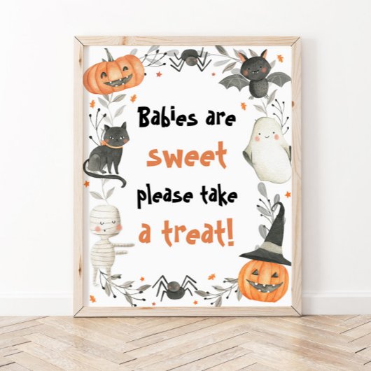 Niedliche Halloween Baby Dusche Babys sind süßes Z Poster