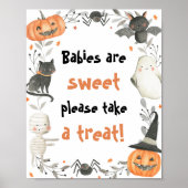 Niedliche Halloween Baby Dusche Babys sind süßes Z Poster (Vorne)