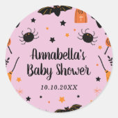 Niedliche Halloween-Baby-Dusche Runder Aufkleber (Vorderseite)