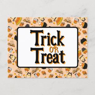 Niedliche Halloween-Backkarte Einladungspostkarte