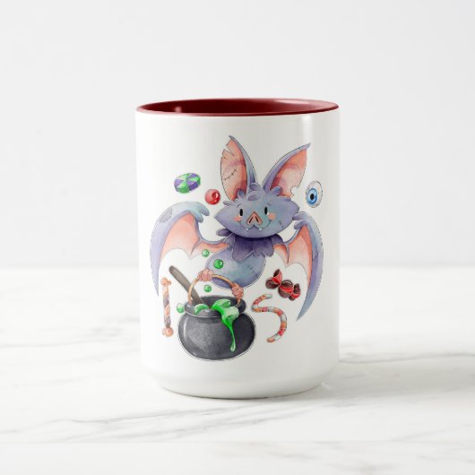 Niedliche Halloween-Bat-Tasse Tasse (Zentrum)