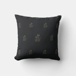 Niedliche Halloween Black Cat Black Throw Kissen