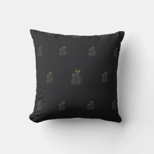 Niedliche Halloween Black Cat Black Throw Kissen