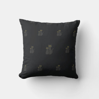 Niedliche Halloween Black Cat Black Throw Kissen