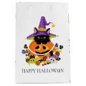Niedliche Halloween Black Cat Candy Medium Geschen Mittlere Geschenktüte (Vorderseite)