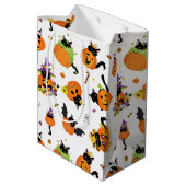 Niedliche Halloween Black Cat Candy Medium Geschen Mittlere Geschenktüte (Rückseite Schrägansicht)