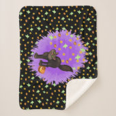 Niedliche Halloween Black Cat Ghosts Pumpkins Star Sherpadecke (Vorderseite)