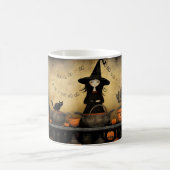 Niedliche Halloween Black Cat & Hexe 14 Tasse (Mittel)