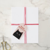 Niedliche Halloween Black Cat Spooky Geschenkanhänger (Mit Garn)