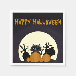 Niedliche Halloween Black Cat Spooky Serviette