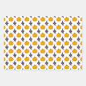 Niedliche Halloween Black Cat Witch Hat Muster Geschenkpapier Set (Vorderseite 2)