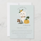 Niedliche Halloween Blue Ghost Little Boo Baby Dus Dankeskarte (Vorderseite)