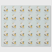 Niedliche Halloween Blue Ghost Little Boo Baby Dus Geschenkpapier (Flach)