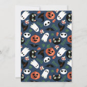 Niedliche Halloween Blue Trunk oder Leckerei sozia Einladung (Rückseite)