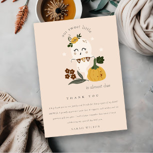 Niedliche Halloween Blush Ghost Little Boo Baby Du Dankeskarte