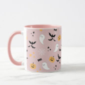 Niedliche Halloween-Boom-Rosa-Teller Tasse (Links)