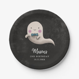 Niedliche Halloween Bow Krawatte Ghost Geburtstags Pappteller