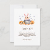 Niedliche Halloween Brewing Bunny Baby Dusche Dankeskarte (Vorderseite)