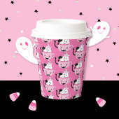 Niedliche Halloween Buddies Muster Pink Paper Cup Pappbecher