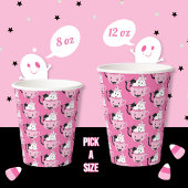 Niedliche Halloween Buddies Muster Pink Paper Cup Pappbecher
