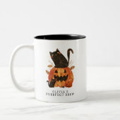 Niedliche Halloween Cat Custom Zweifarbige Tasse (Links)